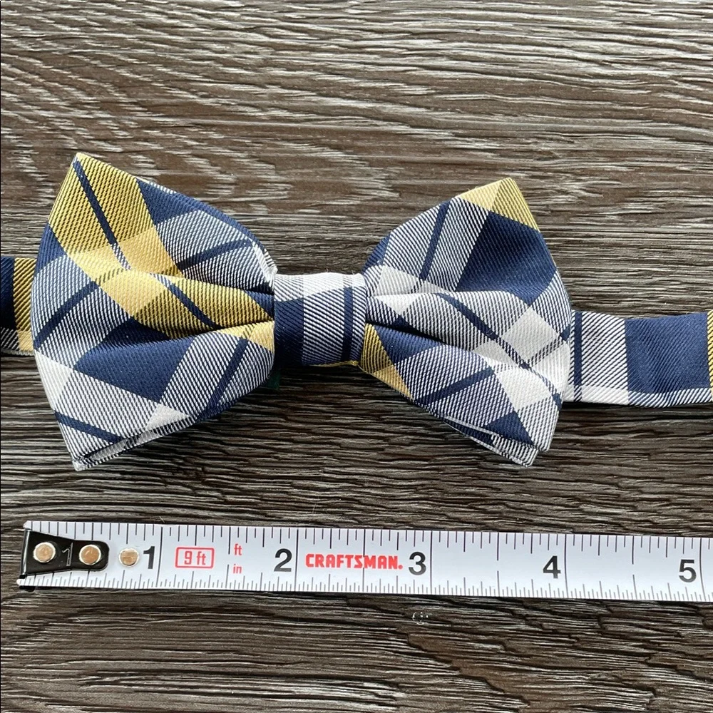 Lauren Ralph Lauren Big Boy Bow Tie Classic Yellow and Blue Plaid